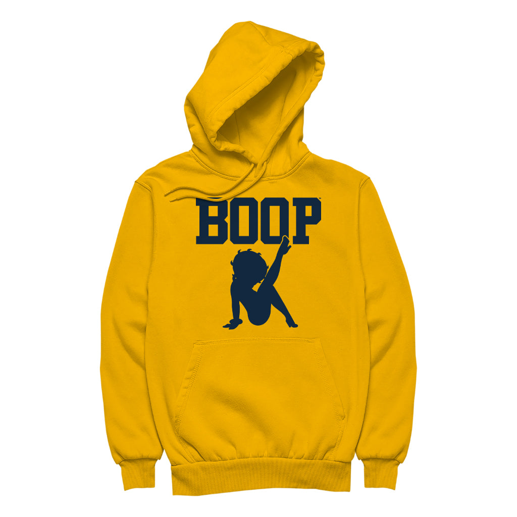 Betty Boop Leg Kick Silhouette College Sports Text Men's Hooded Sweatshirt