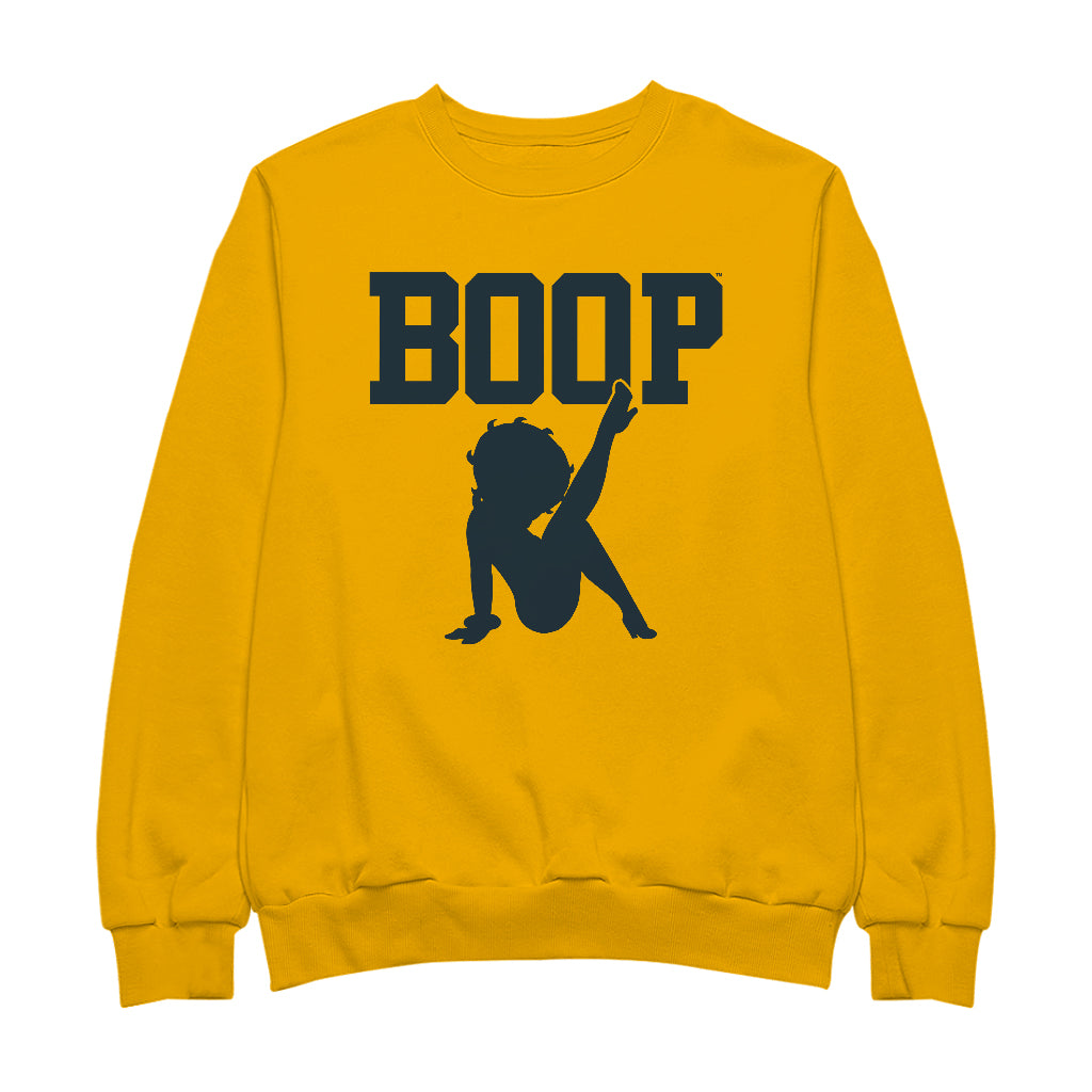 Betty Boop Leg Kick Silhouette College Sports Text Men's Sweatshirt