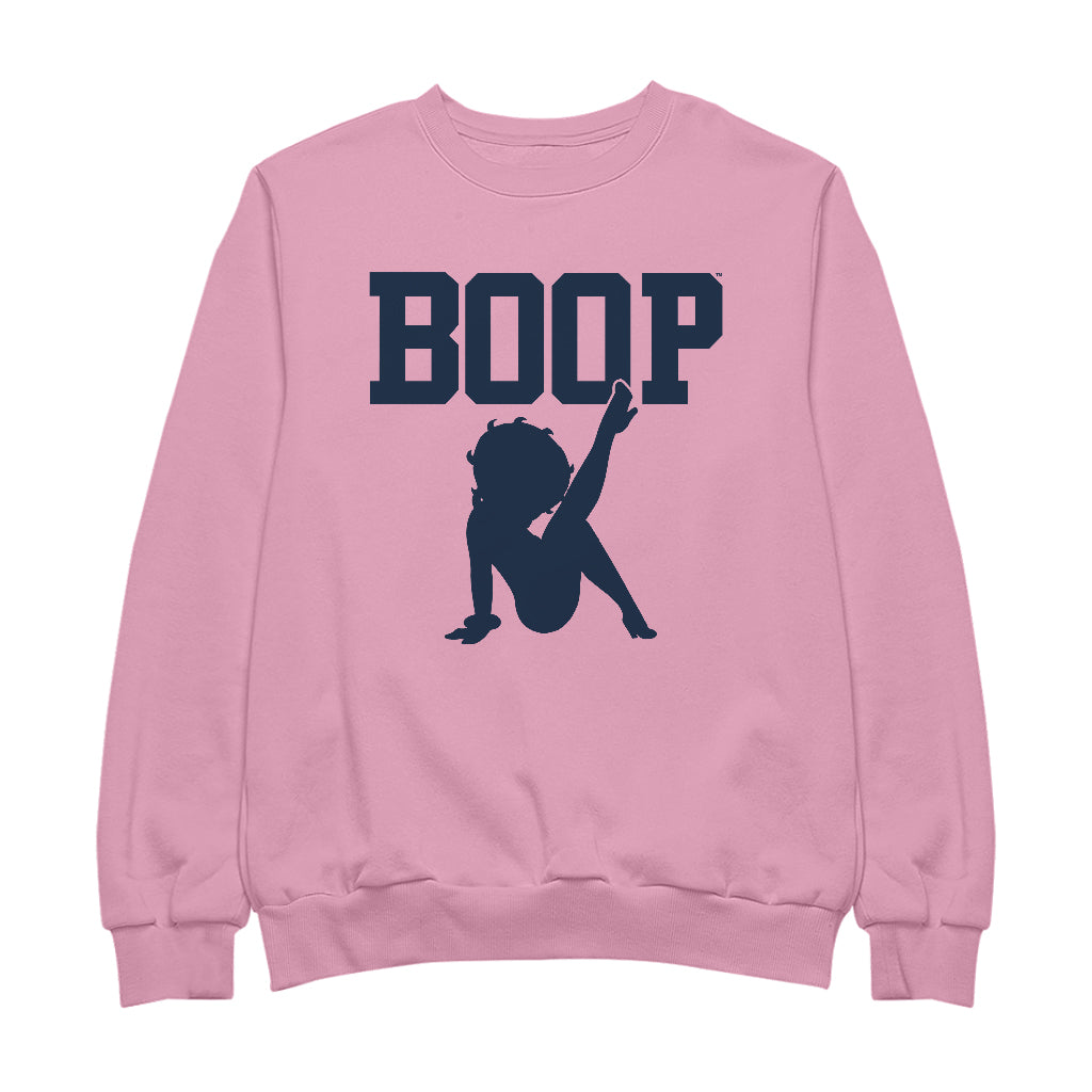 Betty Boop Leg Kick Silhouette College Sports Text Men's Sweatshirt