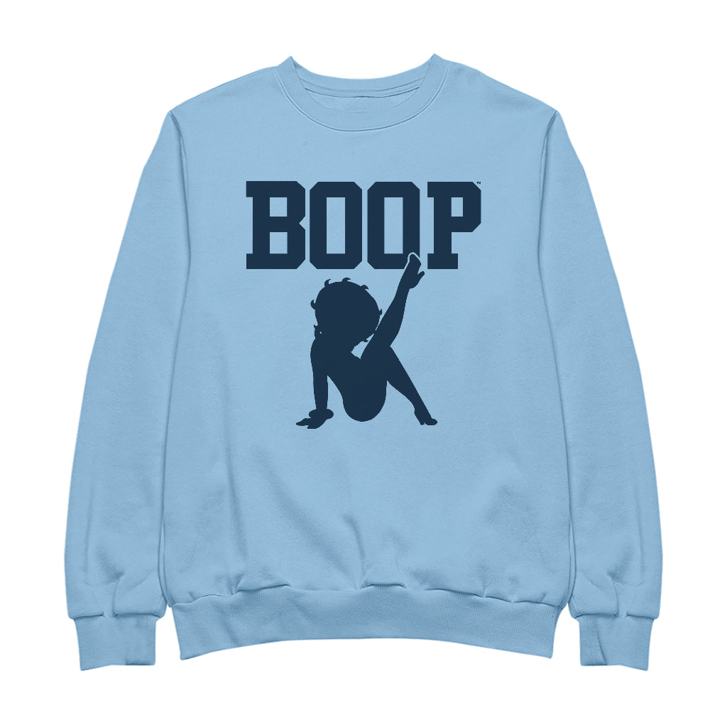 Betty Boop Leg Kick Silhouette College Sports Text Men's Sweatshirt