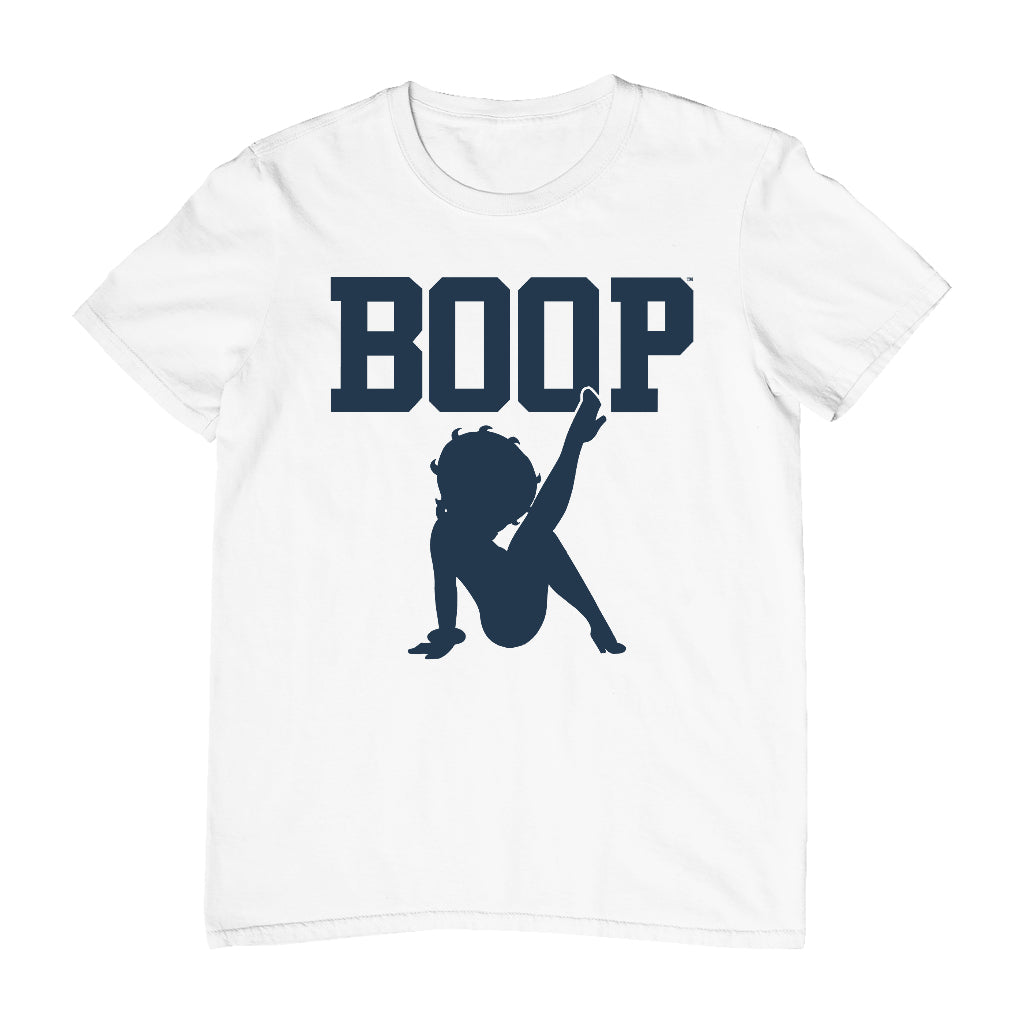 Betty Boop Leg Kick Silhouette College Sports Text Men's T-Shirt