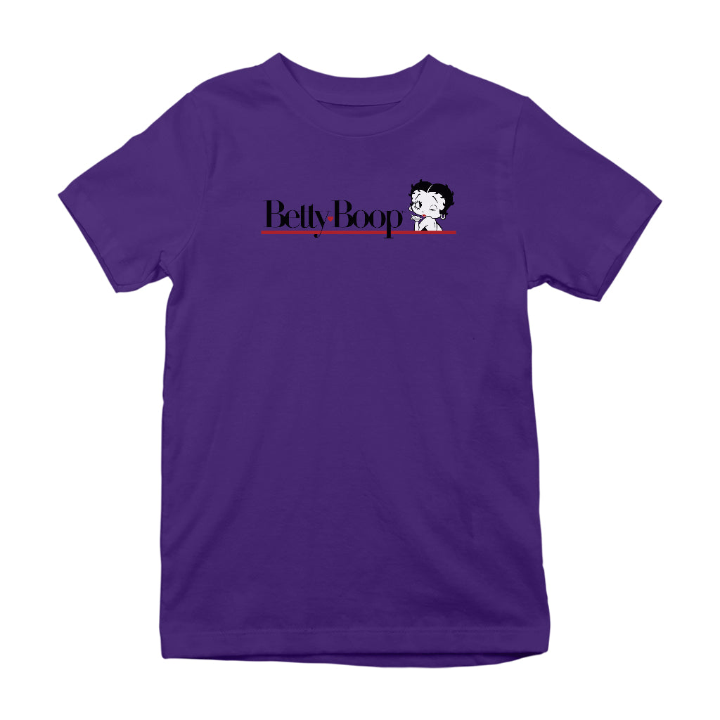 Betty Boop Heart Line Blowing Kiss Kids T-Shirt