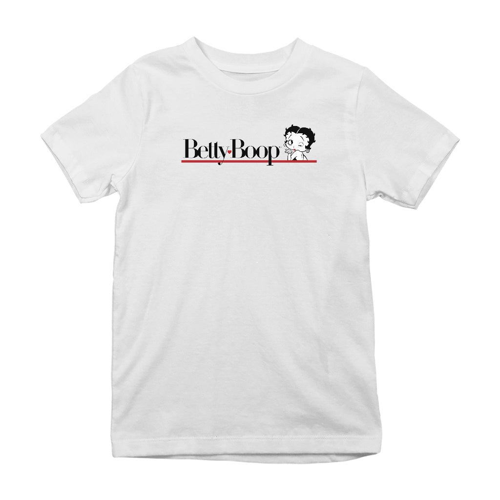 Betty Boop Heart Line Blowing Kiss Kids T-Shirt