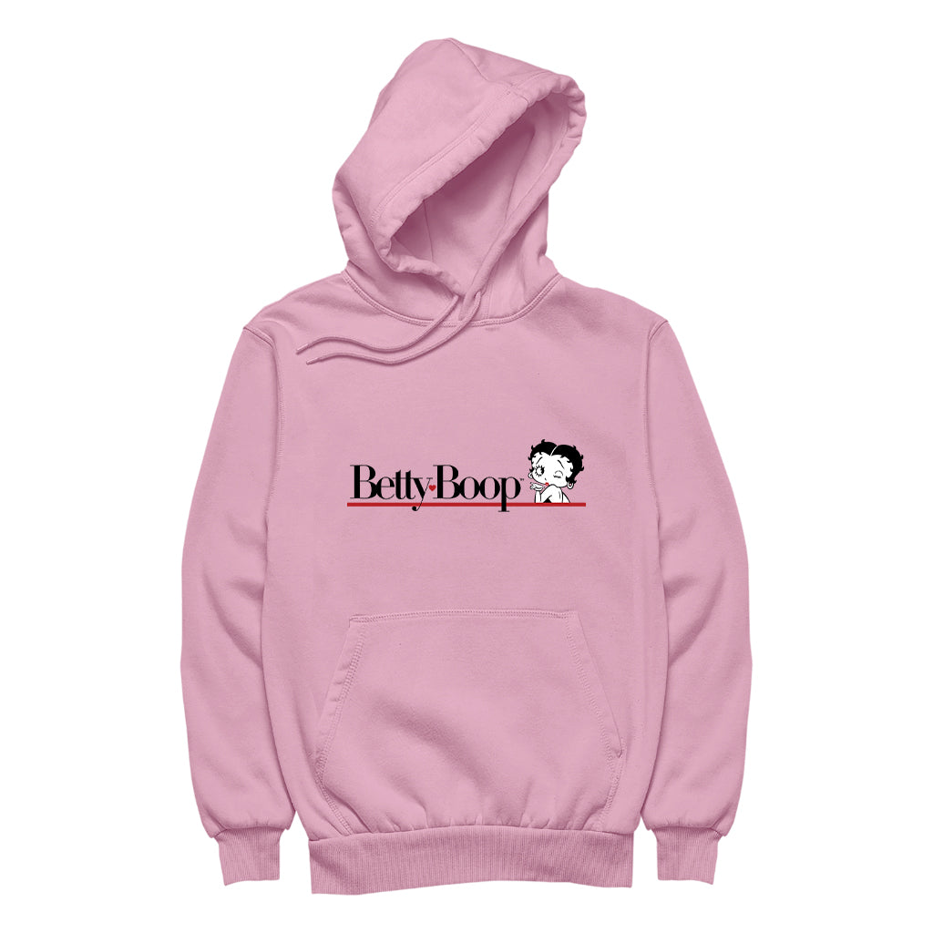 Betty Boop Heart Line Blowing Kiss Men's Hooded Sweatshirt
