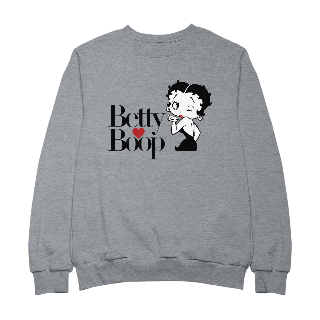 Betty Boop Blowing Kiss Heart Men's Sweatshirt