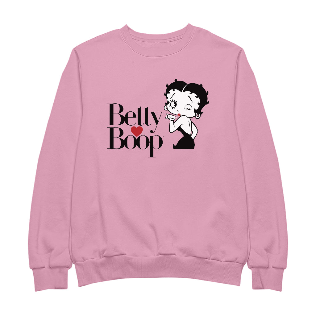 Betty Boop Blowing Kiss Heart Men's Sweatshirt
