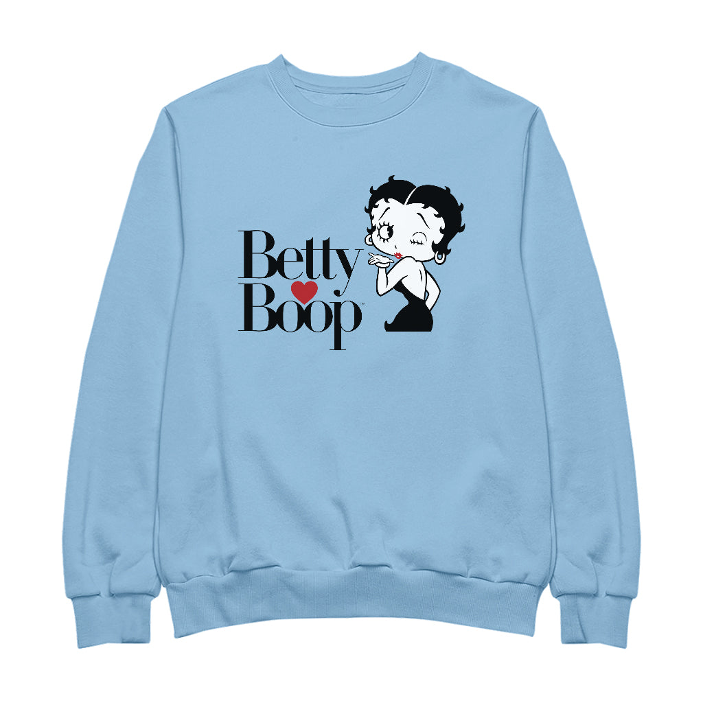 Betty Boop Blowing Kiss Heart Men's Sweatshirt