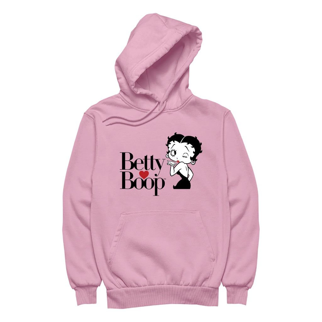 Betty Boop Blowing Kiss Heart Women's Hooded Sweatshirt