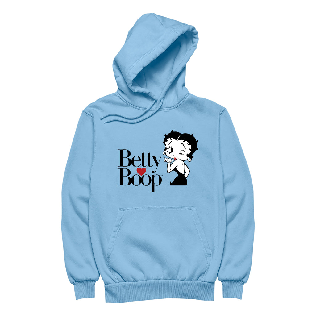 Betty Boop Blowing Kiss Heart Women's Hooded Sweatshirt