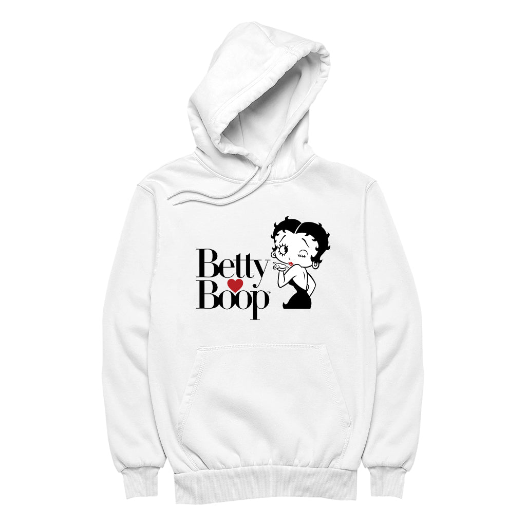 Betty Boop Blowing Kiss Heart Women's Hooded Sweatshirt