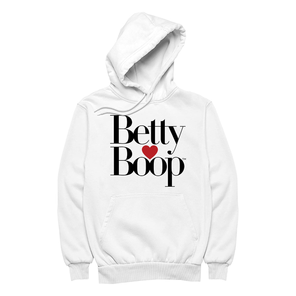 Betty Boop Classic Text Logo Heart Men's Hooded Sweatshirt