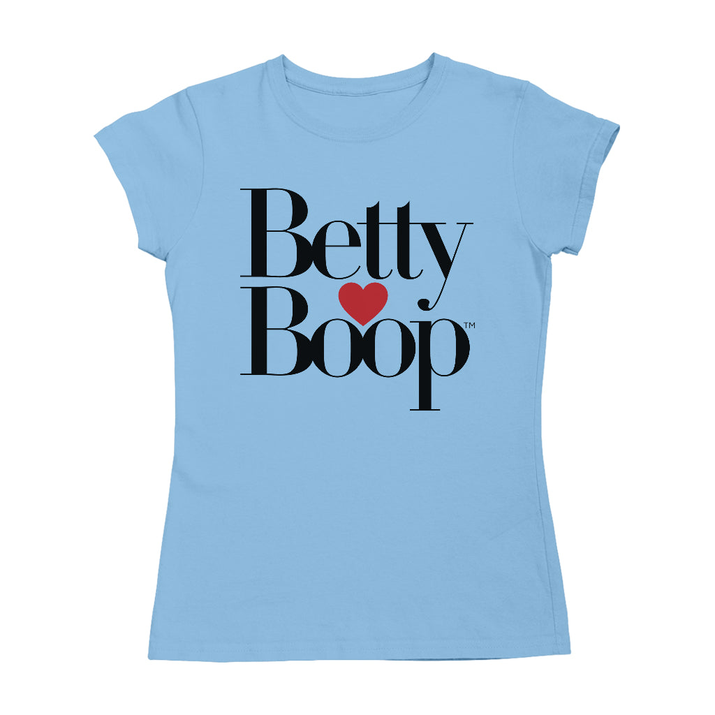 Betty Boop Classic Text Logo Heart Women's T-Shirt