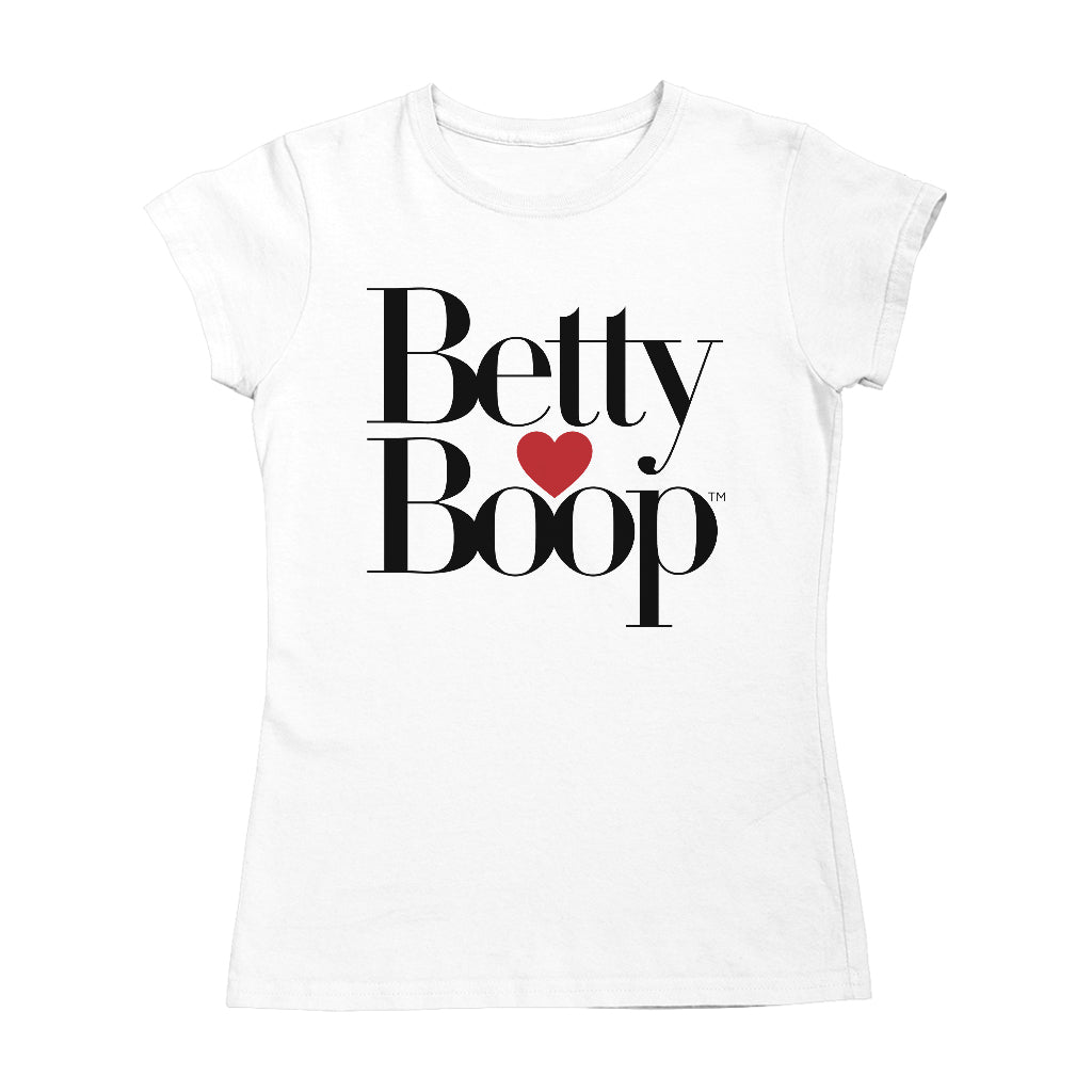 Betty Boop Classic Text Logo Heart Women's T-Shirt