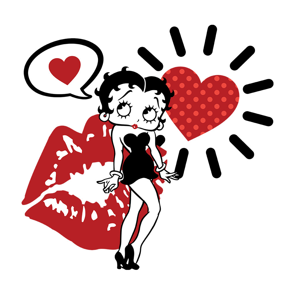 Betty Boop Heart Kiss Icons Kids T-Shirt