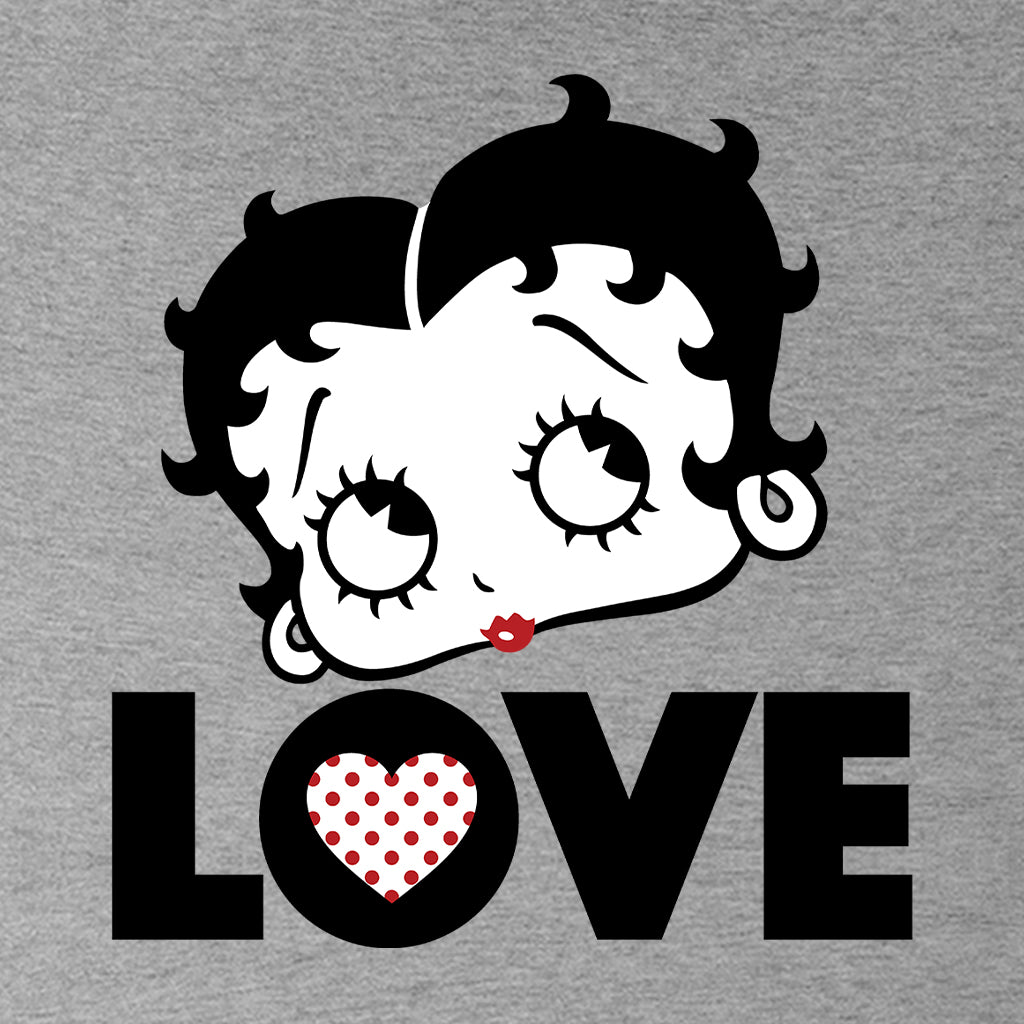 Betty Boop Love Face Polka Heart Men's Hooded Sweatshirt