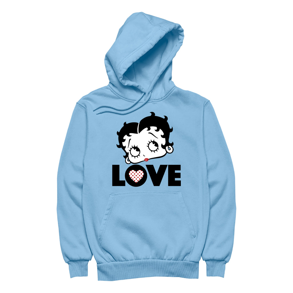 Betty Boop Love Face Polka Heart Men's Hooded Sweatshirt