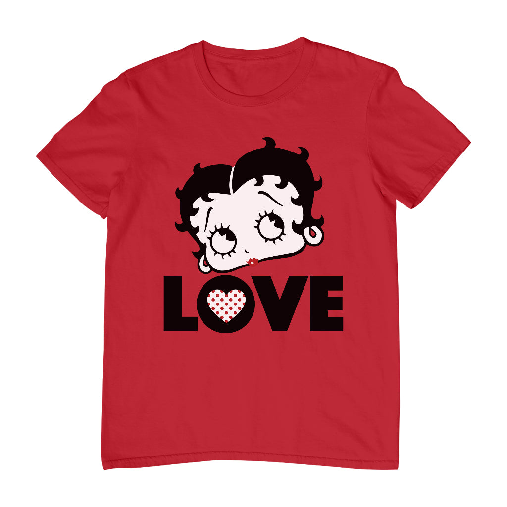 Betty Boop Love Face Polka Heart Men's T-Shirt