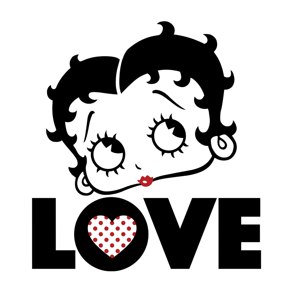 Betty Boop Love Face Polka Heart Men's Hooded Sweatshirt