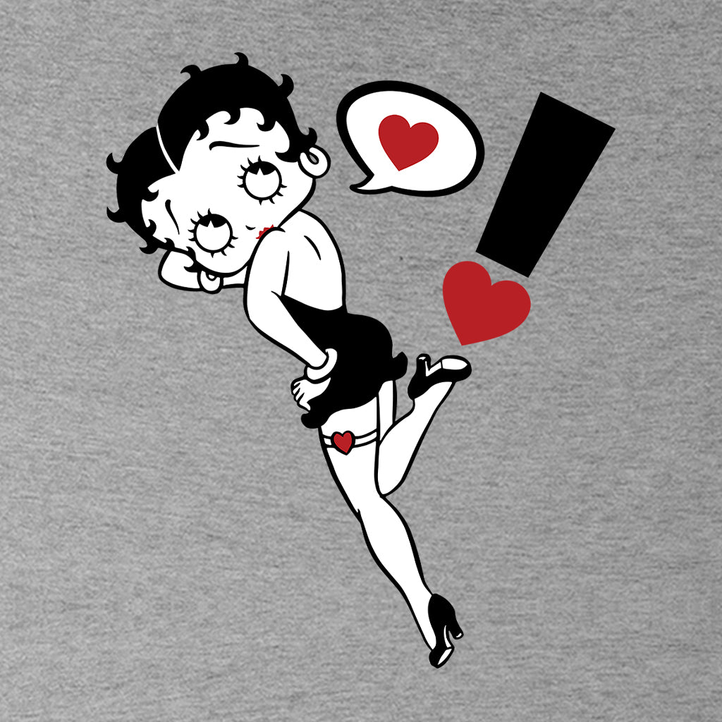 Betty Boop Exclamation Heart Heel Pose Kids Sweatshirt