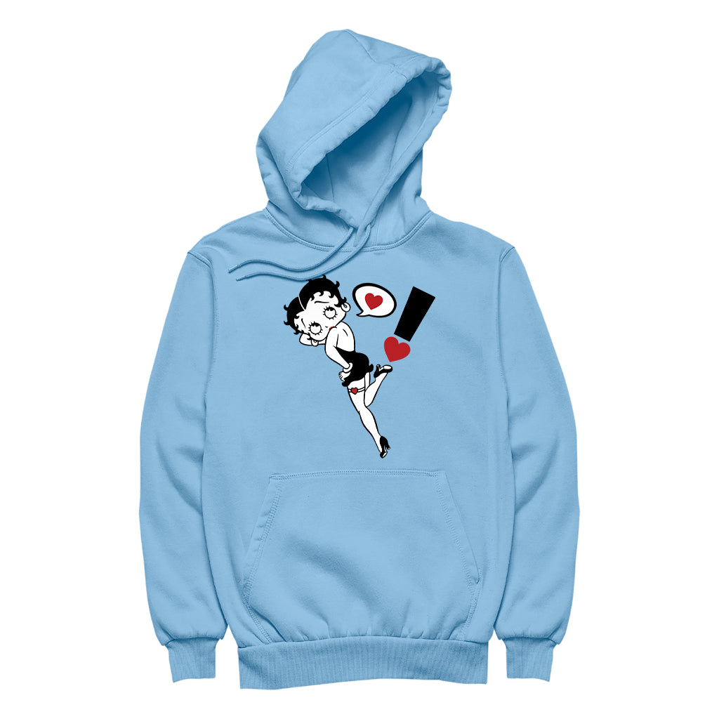 Betty Boop Exclamation Heart Heel Pose Men's Hooded Sweatshirt