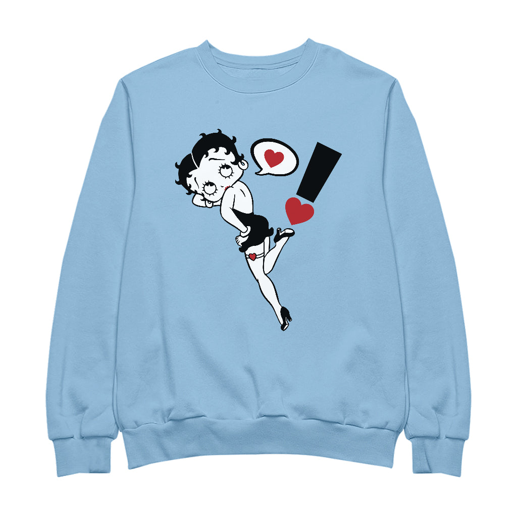 Betty Boop Exclamation Heart Heel Pose Men's Sweatshirt