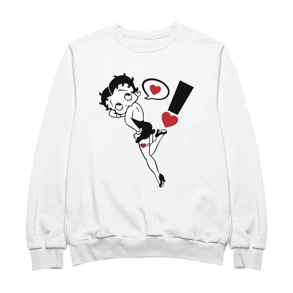 Betty Boop Exclamation Heart Heel Pose Men's Sweatshirt