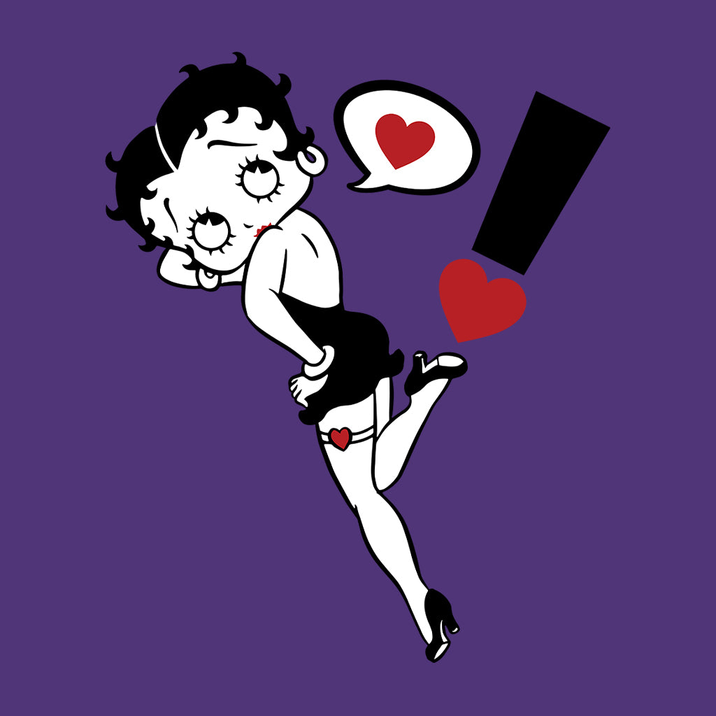 Betty Boop Exclamation Heart Heel Pose Kids Sweatshirt