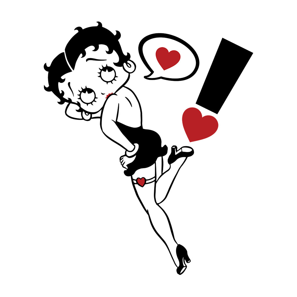 Betty Boop Exclamation Heart Heel Pose Kids Sweatshirt