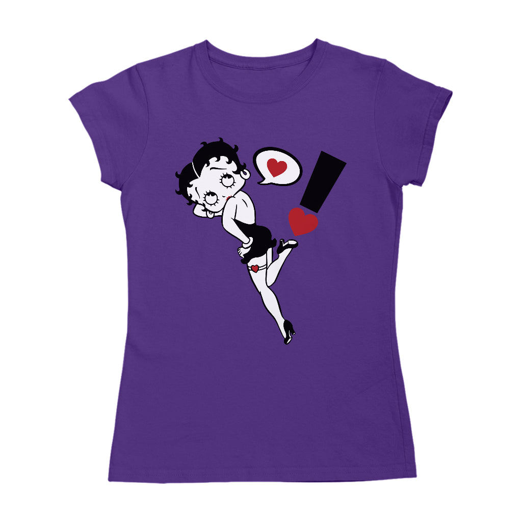 Betty Boop Exclamation Heart Heel Pose Women's T-Shirt