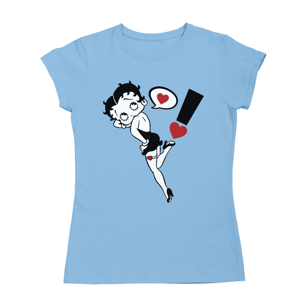 Betty Boop Exclamation Heart Heel Pose Women's T-Shirt