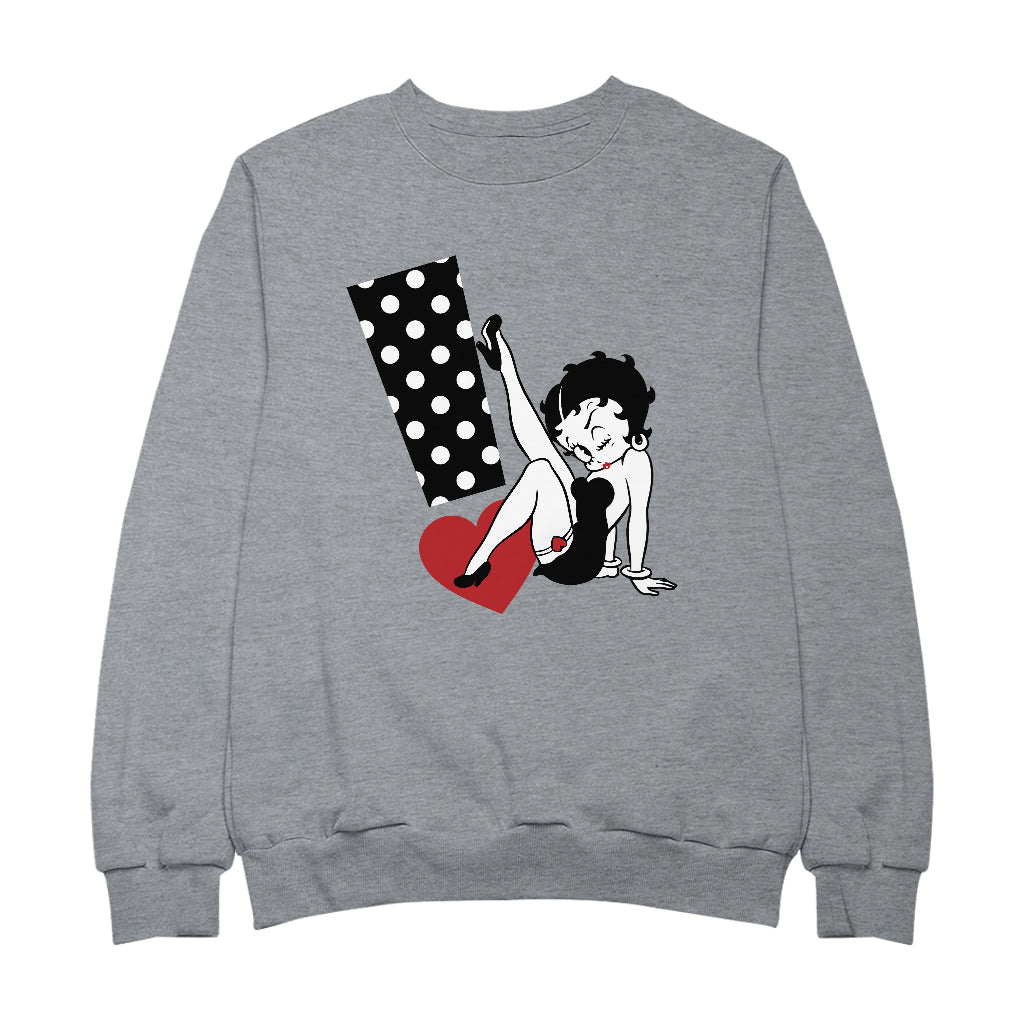Betty Boop Polka Dot Exclamation Heart Men's Sweatshirt