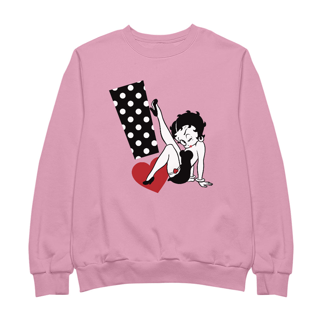Betty Boop Polka Dot Exclamation Heart Men's Sweatshirt