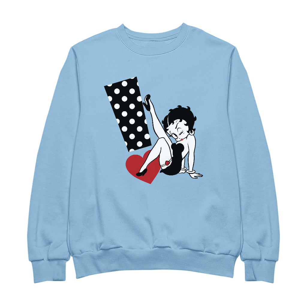 Betty Boop Polka Dot Exclamation Heart Men's Sweatshirt