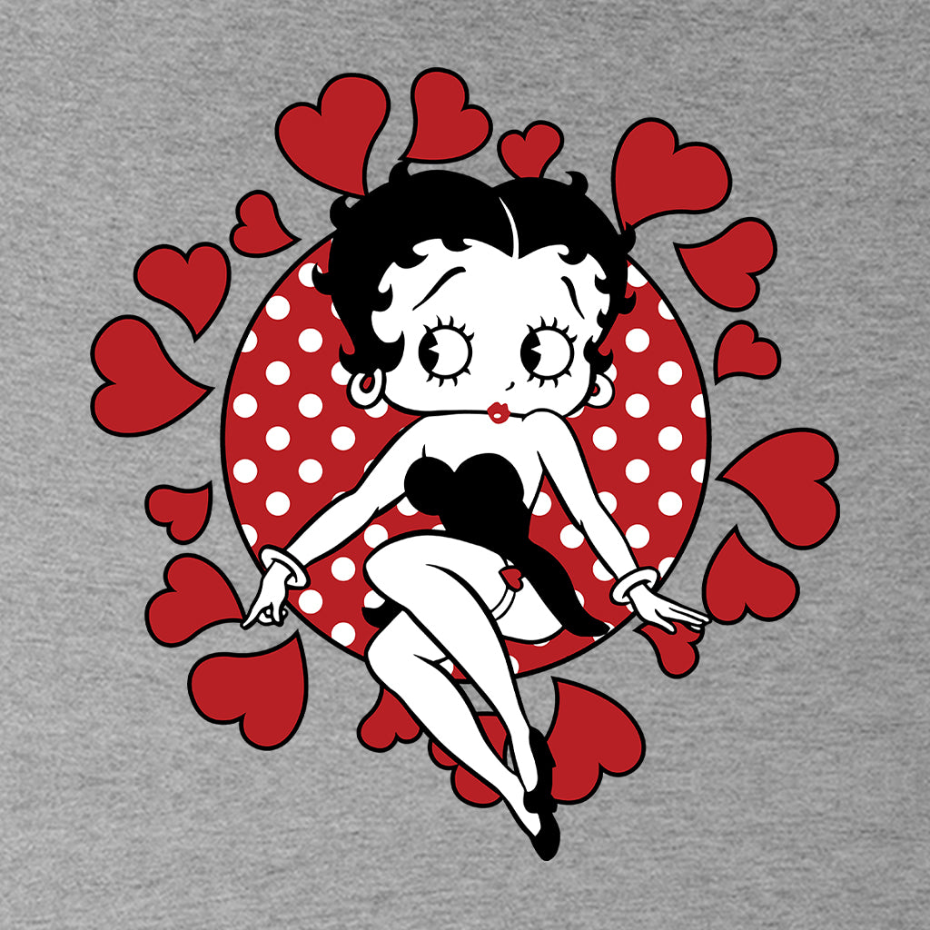 Betty Boop Polka Dot Heart Circle Kids Hooded Sweatshirt