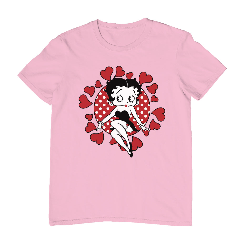 Betty Boop Polka Dot Heart Circle Men's T-Shirt