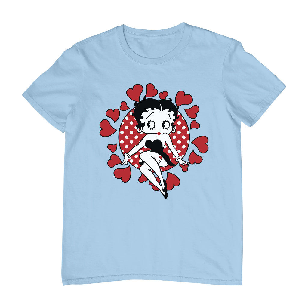 Betty Boop Polka Dot Heart Circle Men's T-Shirt