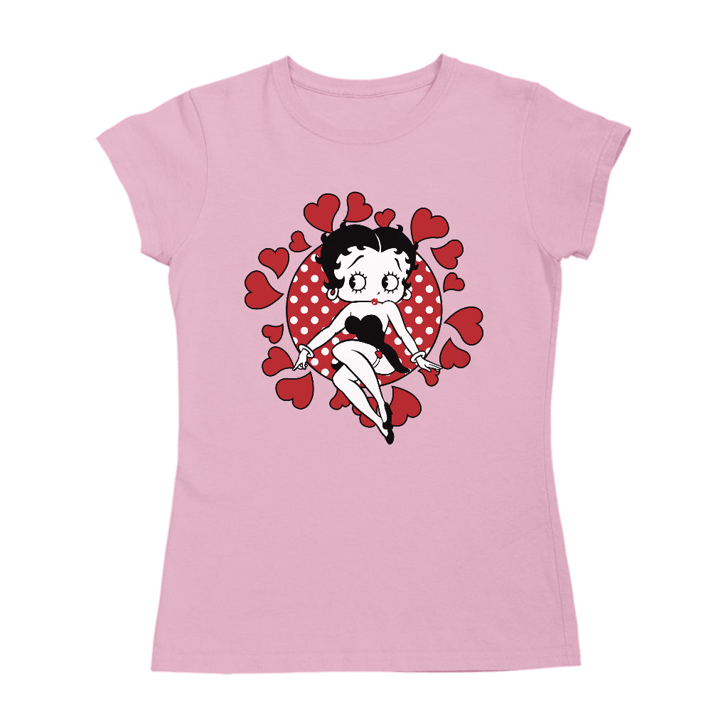 Betty Boop Polka Dot Heart Circle Women's T-Shirt