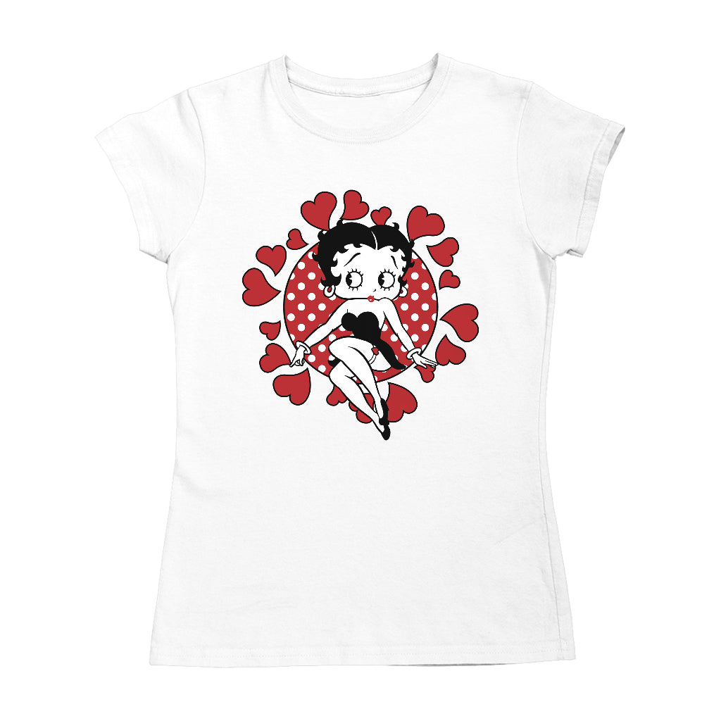 Betty Boop Polka Dot Heart Circle Women's T-Shirt