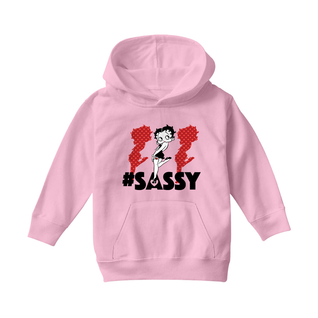 Betty Boop #Sassy Polka Dot Silhouettes Kids Hooded Sweatshirt