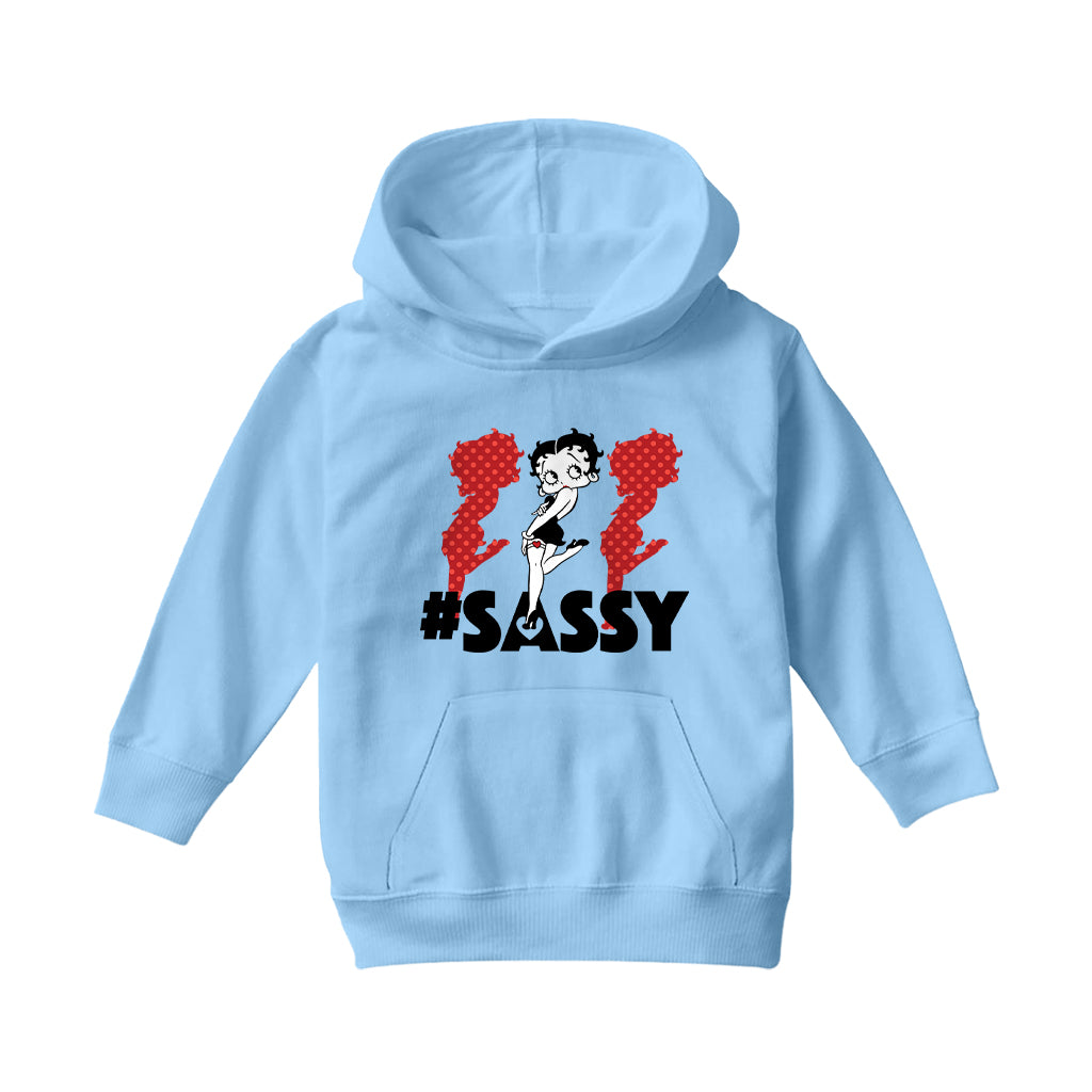Betty Boop #Sassy Polka Dot Silhouettes Kids Hooded Sweatshirt