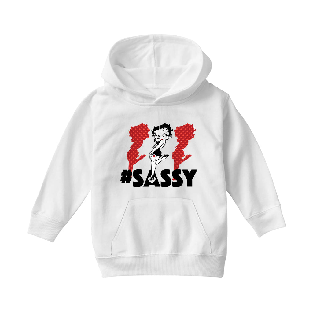 Betty Boop #Sassy Polka Dot Silhouettes Kids Hooded Sweatshirt