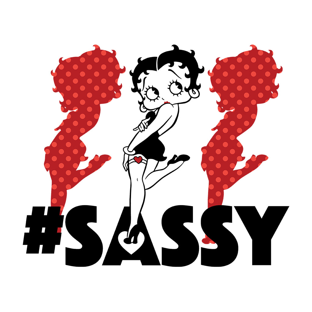 Betty Boop #Sassy Polka Dot Silhouettes Kids Hooded Sweatshirt