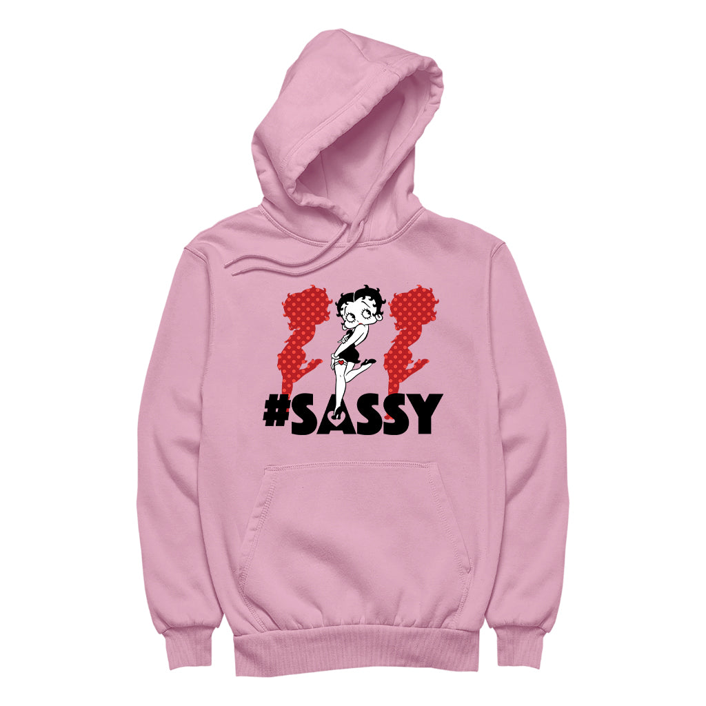 Betty Boop #Sassy Polka Dot Silhouettes Women's Hooded Sweatshirt