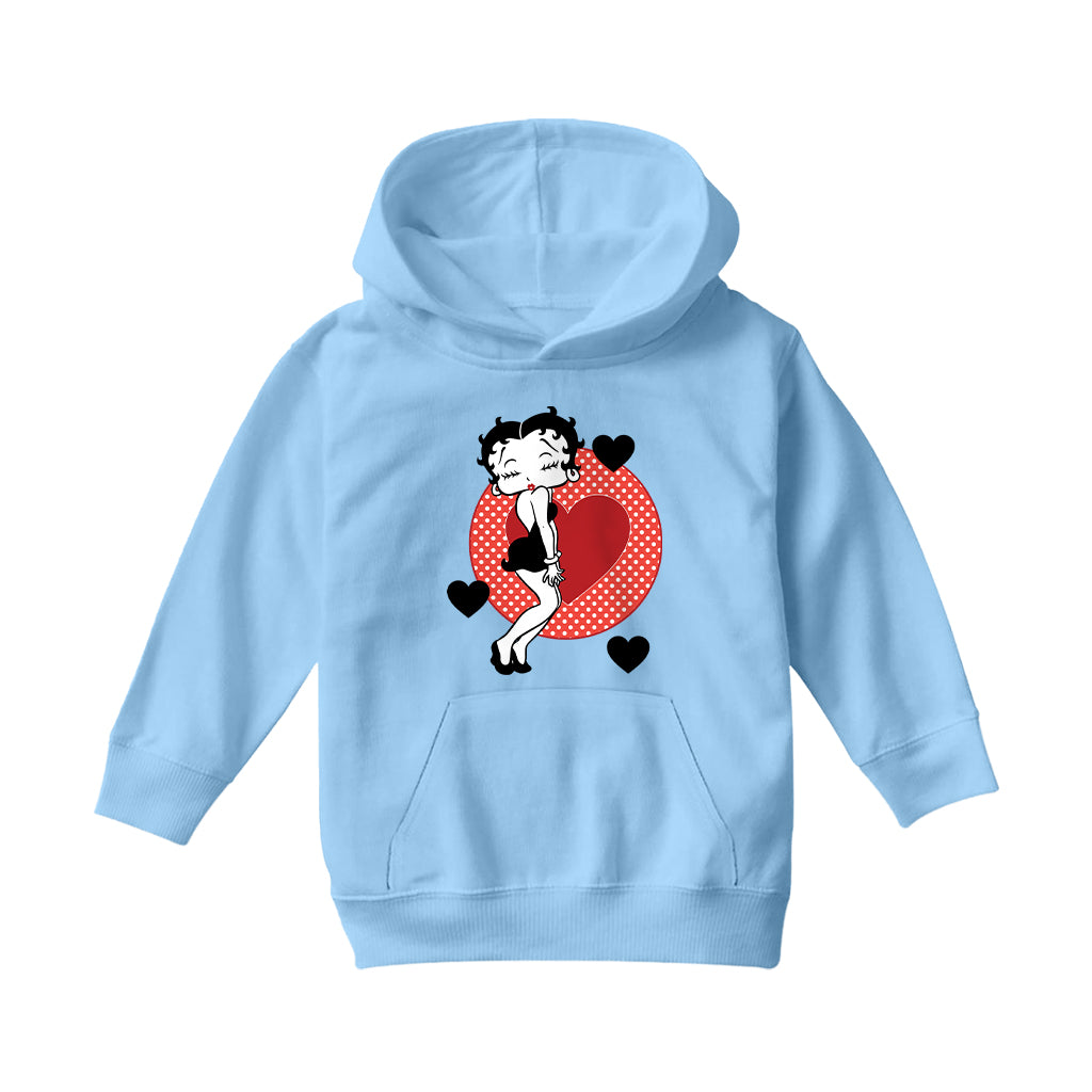 Betty Boop Love Hearts Kids Hooded Sweatshirt