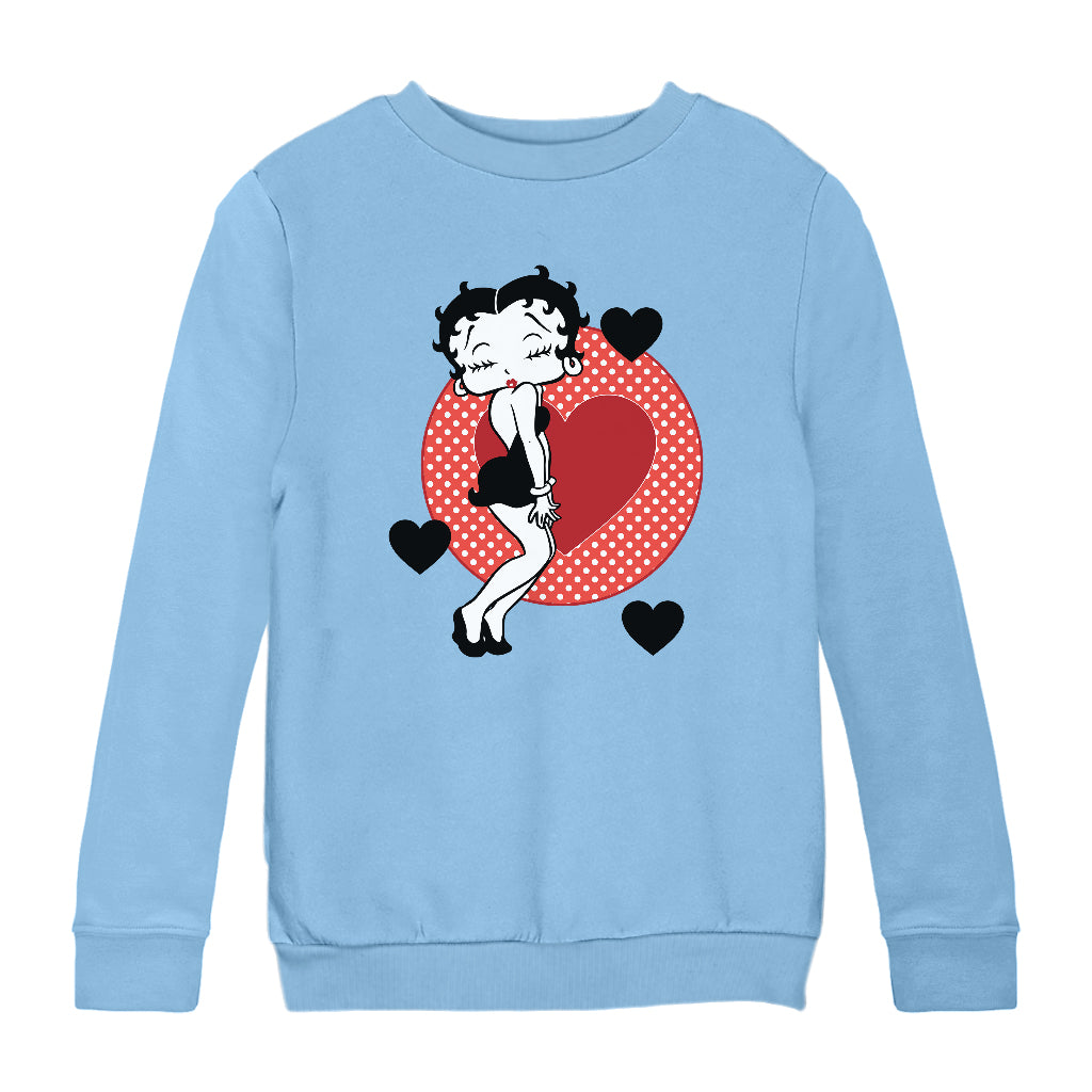 Betty Boop Love Hearts Kids Sweatshirt