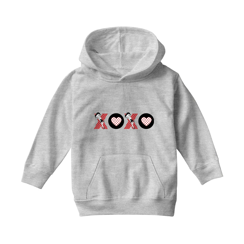 Betty Boop XOXO Polka Dot Letters Kids Hooded Sweatshirt
