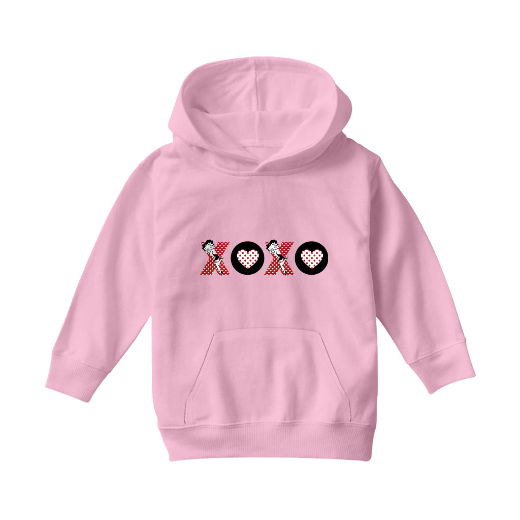 Betty Boop XOXO Polka Dot Letters Kids Hooded Sweatshirt