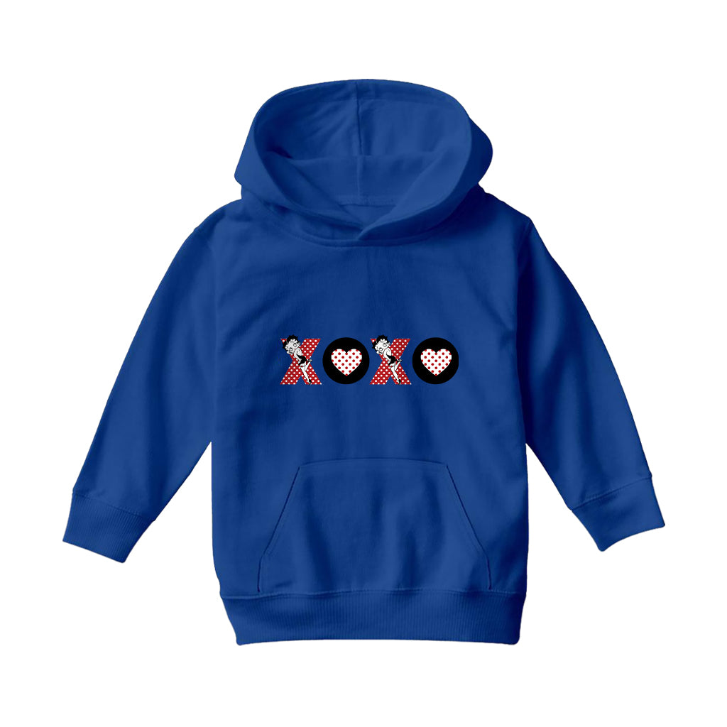 Betty Boop XOXO Polka Dot Letters Kids Hooded Sweatshirt