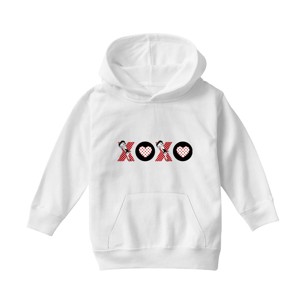 Betty Boop XOXO Polka Dot Letters Kids Hooded Sweatshirt