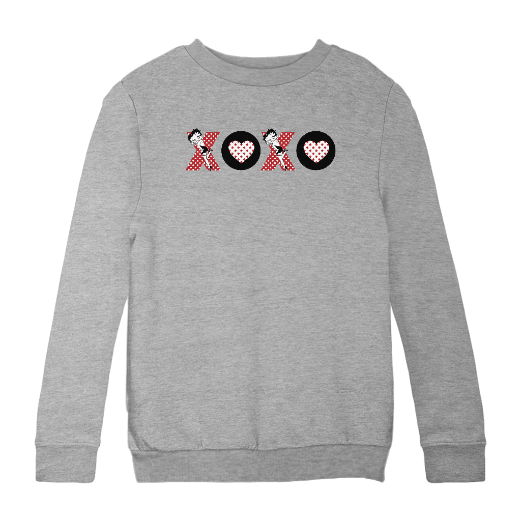 Betty Boop XOXO Polka Dot Letters Kids Sweatshirt